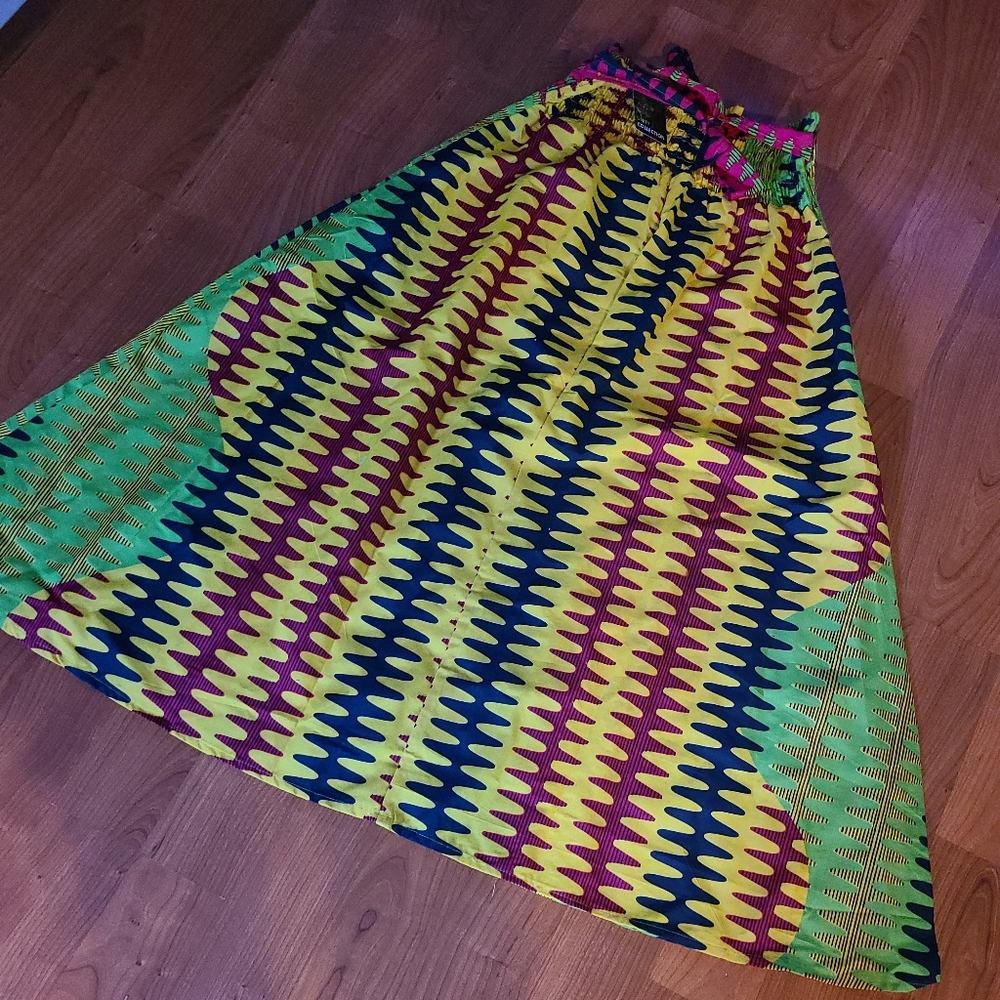 NWT African Maxi skirt with belt